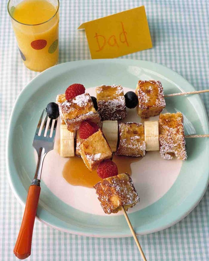 Because all food tastes better on a stick. Recipe here.