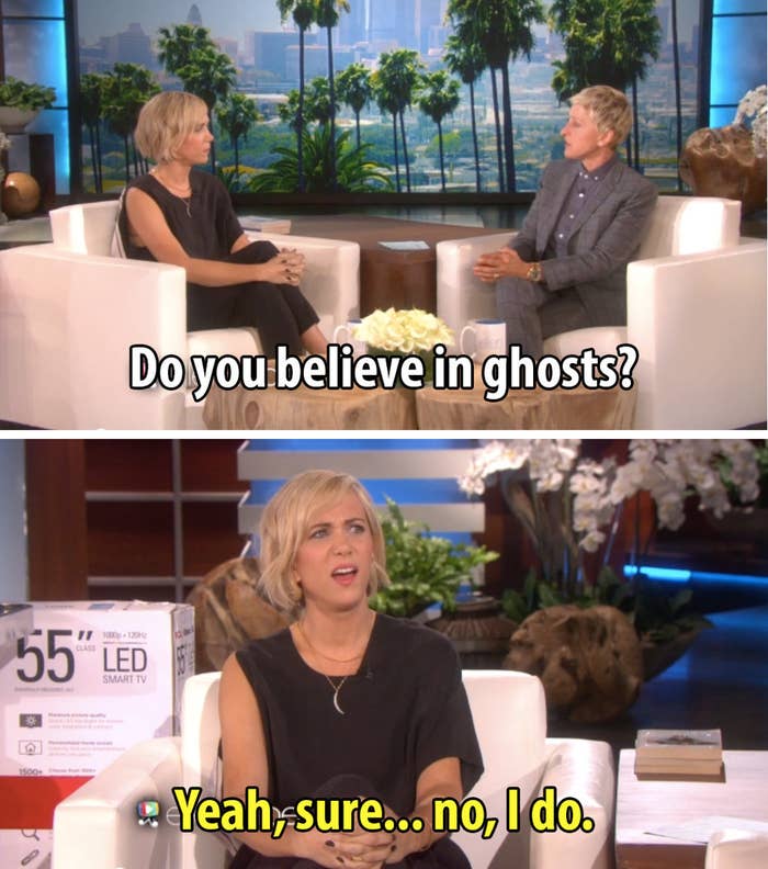 Ellen DeGeneres Had A Ghost Scare The Crap Out Of Kristen Wiig