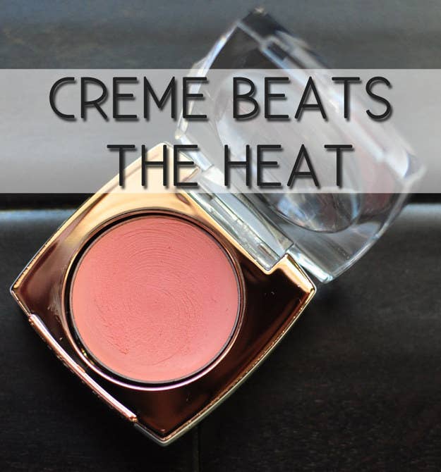It looks more natural than powder blush and blends easily into sun-kissed skin.