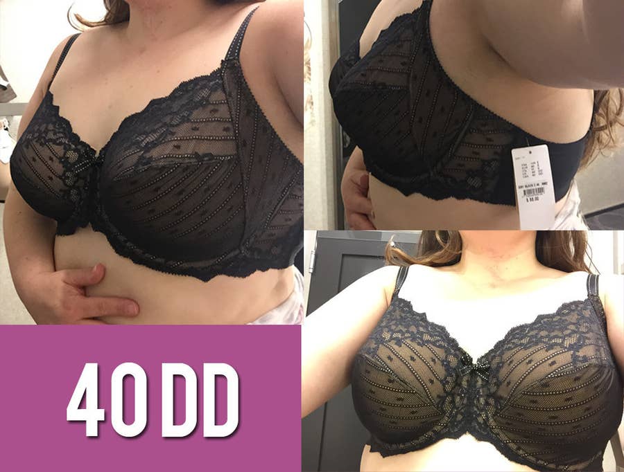 My incorrect bra size I've been wearing for years (40DD) vs. my