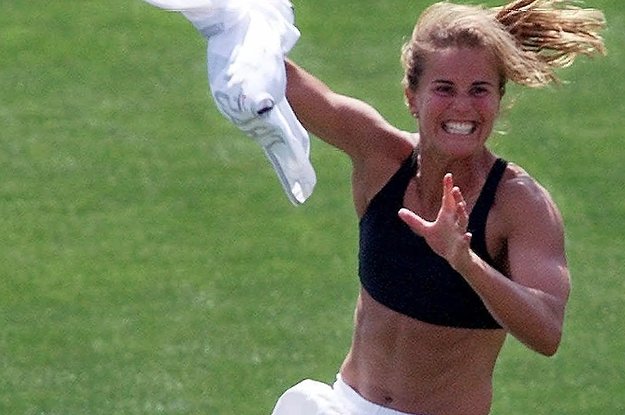 Brandi Chastain introduced the world to Nike sports bras...</b> .