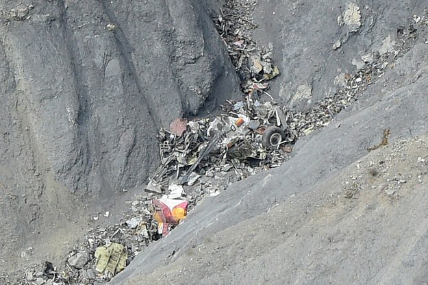 Scattered debris from the Germanwings crash.