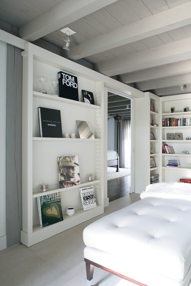 You can also display coffee table books and throw away that framed Ph.D.