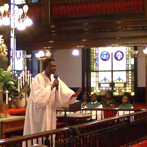 Coleman-Singleton singing in Emanuel African Methodist Episcopal Church in Charleston, South Carolina.
