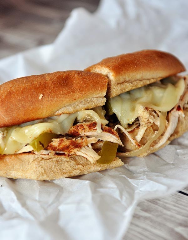Slow-Cooker Chicken Philly Sandwiches