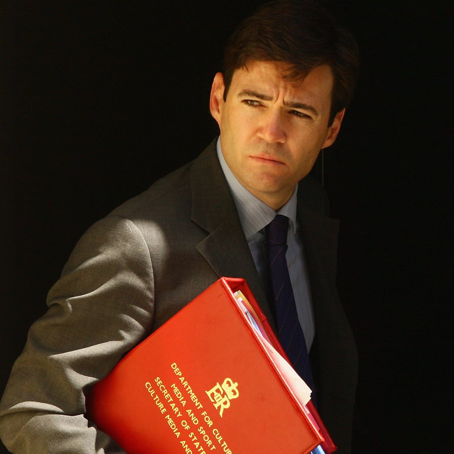 Andy Burnham attends a cabinet meeting in 2008.