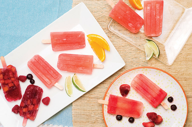 Sangria Popsicles on plates