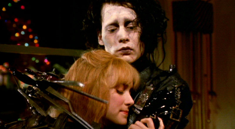 From the very beginning Edward had fallen in love with Kim. Kim was fearful of Edward and didn’t return his feelings and had a boyfriend, Jim. It isn’t until the end of the film that Kim realizes how wonderful Edward really is and returns his affections.