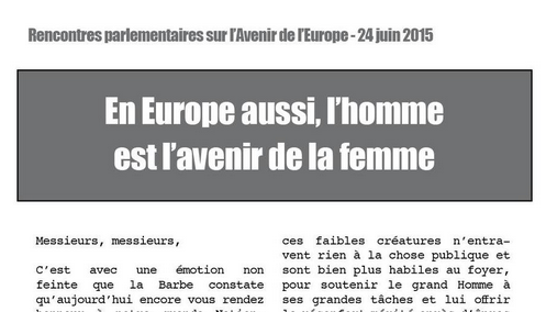 En-tête du discours lu par une militante de La Barbe mercredi à la maison de la Chimie.