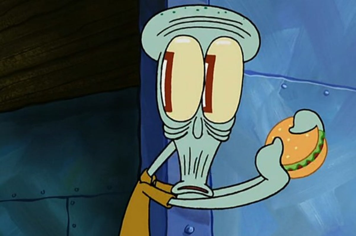 Spongebob Squarepants Squidward Eats Krabby Patty