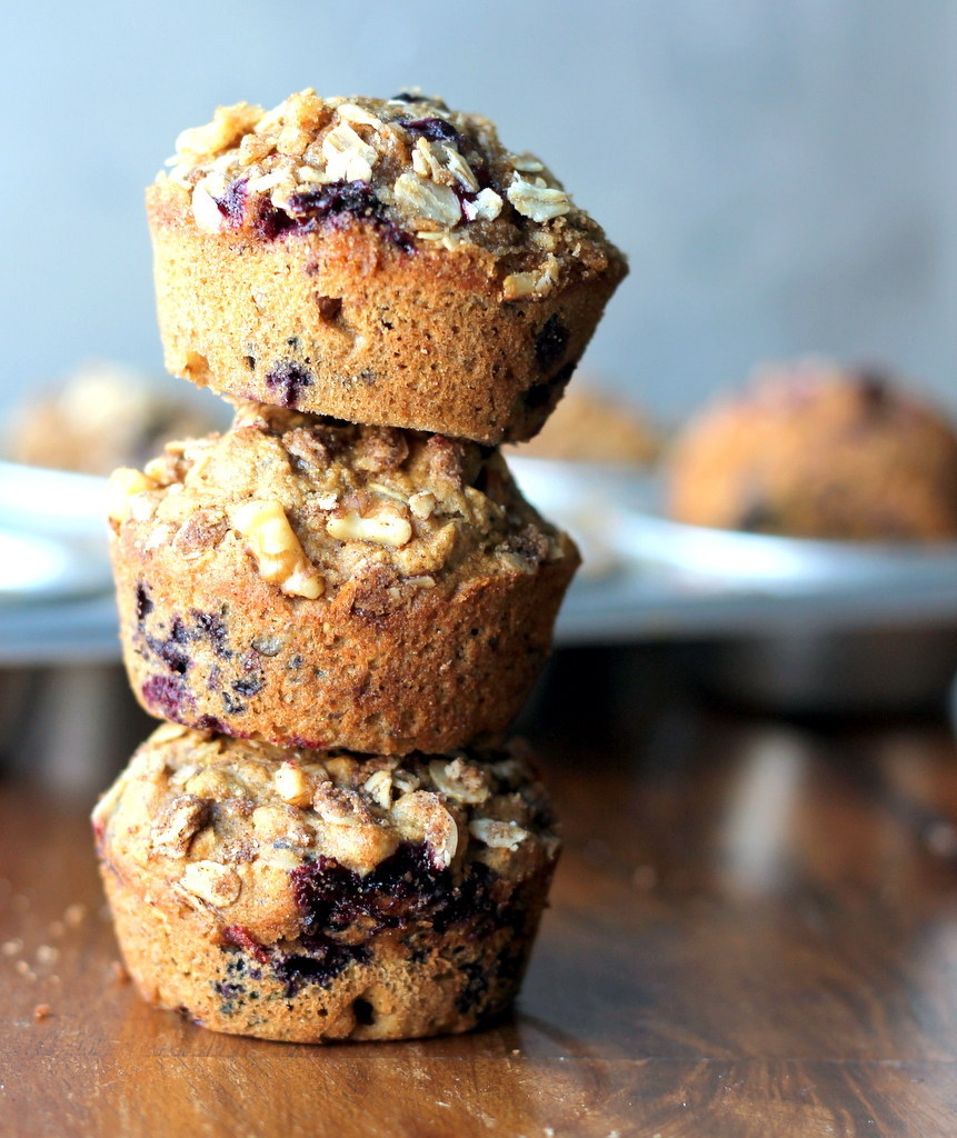 These summery treats are low on calories and packed with protein to get you through the day! The recipe replaces oil with applesauce, and includes nutritious ingredients like almond milk, oatmeal, cinnamon and walnuts, high in Omega-3 and good fats! The highlight, though, are the blueberries, full of antioxidants and delicious in muffins! Enjoy with almond butter and a drizzle of honey!