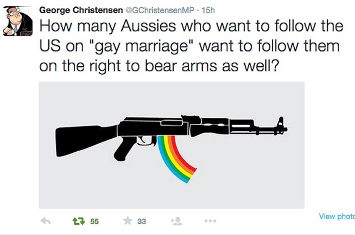 This Australian Mp Compared Marriage Equality To Gun Rights And Things Got Weird This Australian Mp Compared Marriage Equality To Gun Rights And Things Got Weird