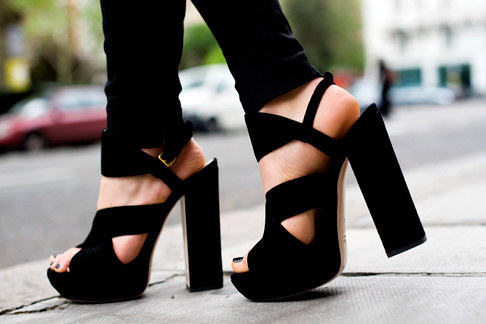 Too powerful. Chunky heels make men feel effeminate. And we can't have that happening.