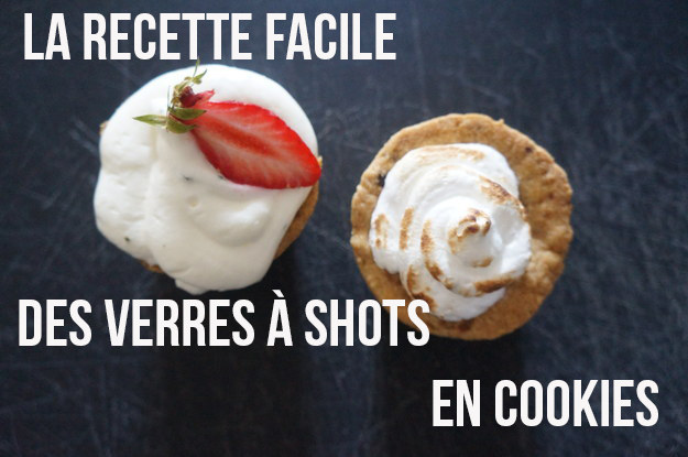 Pépites de chocolat blanc, version fraise & chantilly ou citron meringué, ces petits desserts sont inspirés du «cookie shot» du pâtissier star Dominique Ansel.
