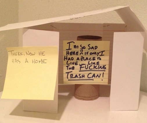 Passive aggressive toilet paper roll