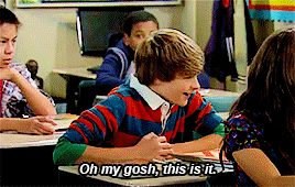 The running joke throughout Season 1 and Season 2 is that Cory never gets to his lesson about Belgium in 1831. As Farkle is eager to learn, he gets excited when he realizes that the lesson will FINALLY not be interrupted.