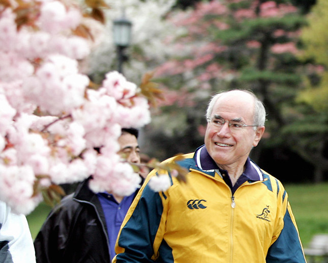 His name was John Howard, he always wore a Wallabies tracksuit when he went for power walks and he'd been in power since time immemorial*.*1996