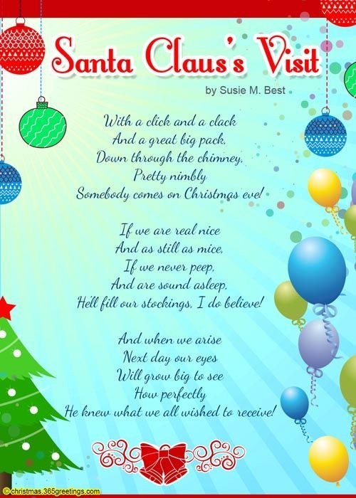 Santa store claus poems