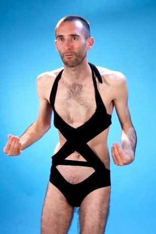 men wearing womens swimsuits