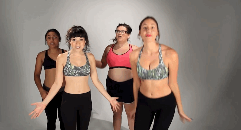 Everyone did several seconds of jumping up and down so we could get an idea of whether these bras could put their money where our boobs are.