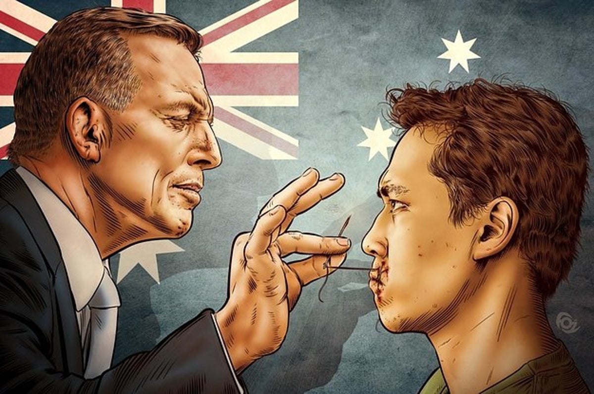 Asylum Seekers Sewing Lips Together