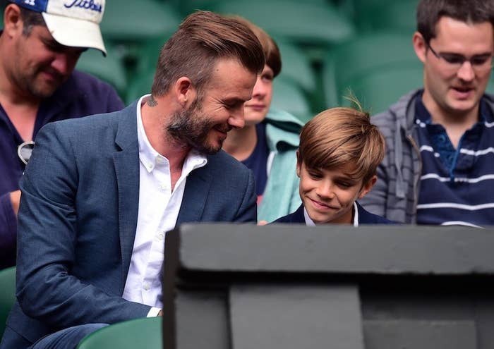 Here S David Beckham Casually Catching A Stray Tennis Ball At Wimbledon