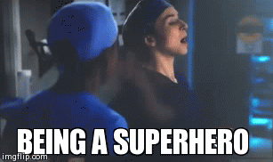 in the beginning of season 11, Amelia had a big surgery that would take forever in the OR. Before going into the OR, she told doctor Edwards that she read an article about how if you stand in the position of a superhero for at least 5 minutes that you will be better at what you are trying to do.