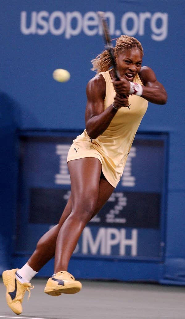 Serena Williams at US Open 2001 — Puma outfit