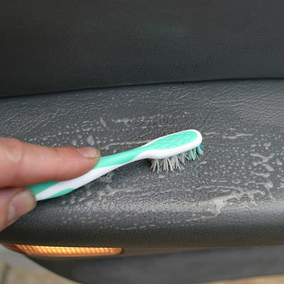 If dirt has embedded itself in the textures of your vinyl, some detail scrubbing with a toothbrush may be necessary.