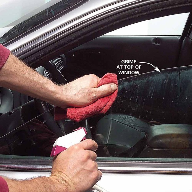 Remember to roll down your windows before you start wiping them with glass cleaner.