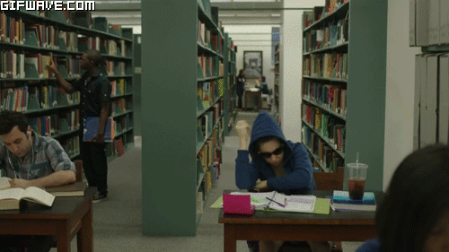 Yes, the café, not the library. It's like meeting people in the library, but people in the café will be on a tea break, in a state of momentary relaxation and thus more approachable.Plus, if you tried to make friends in the library where people are studying and silence is required, you're basically a monster.