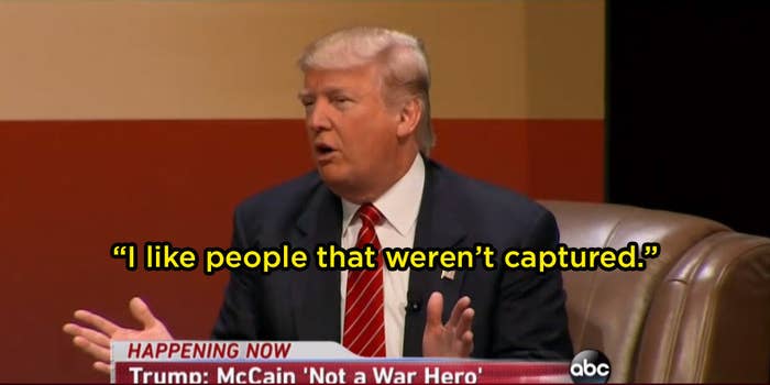 Note: McCain's plane was shot down by the North Vietnamese, who captured him and held him as a prisoner of war for over five years. During that time, he was tortured and now suffers lifelong limitations as a result, in addition to the injuries he suffered during his plane crash.