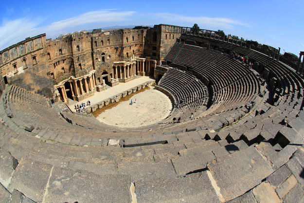 Rímsky amfiteáter v meste Bosra, Južná Sýria