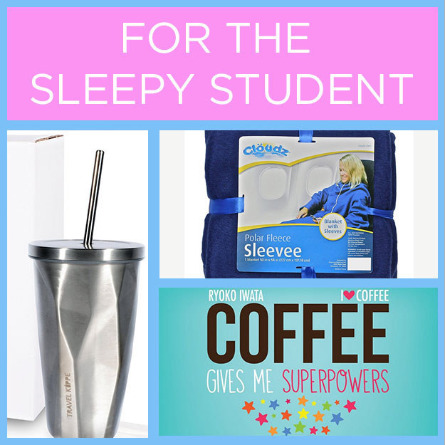 For the student who can never get enough sleep, please send:This Travel Kuppe, so they can have a few extra minutes in bed and drink their coffee on the go! A Clöudz Polar Fleece Sleevee, so they can nap anywhere, anytime in comfort. The book Coffee Gives Me Superpowers, so they can relish the drink that gets them through the day.