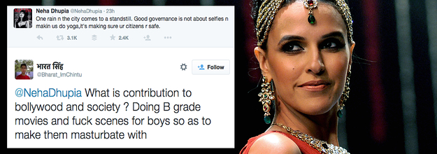 625px x 220px - Actress Neha Dhupia Faced Sexist Attacks On Twitter After Criticising  Modi's Governance