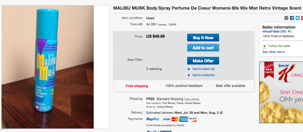 Malibu Musk, $44.99 on eBay.