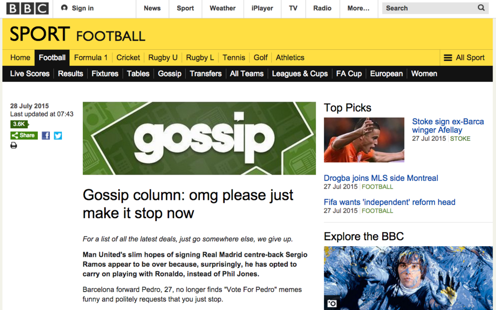 Bbc Football Gossip Column - Photos Idea