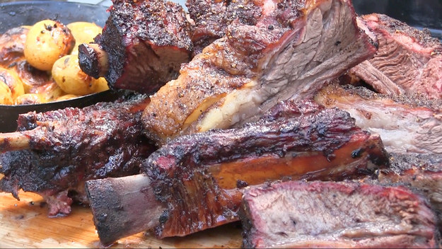 BBQ Beef Ribs Smoked on the Grill