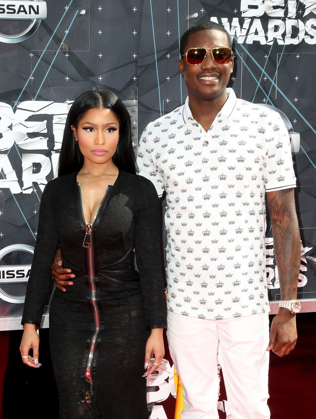 Nicki Minaj and Meek Mill look every bit the happy couple in