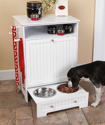 Elevated DIY Pet Feeding Station with Food Storage