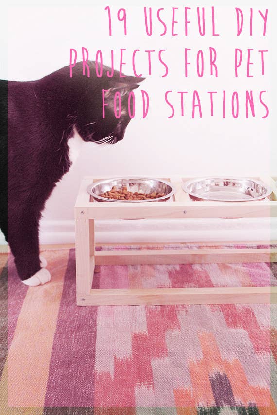 Pet Feeder Station, Dog and Cat Food Storage Feeding Station, Food
