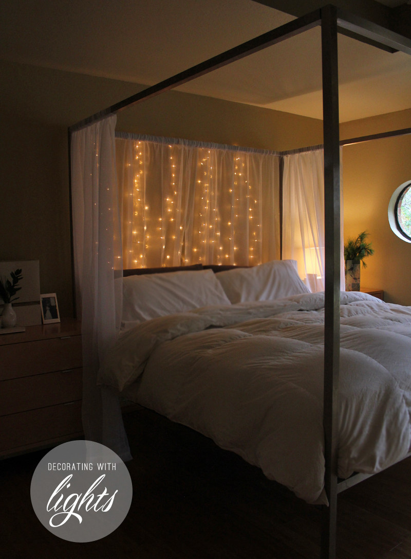 19 Super Cozy Ways To Use String Lights, Lights Around Bed
