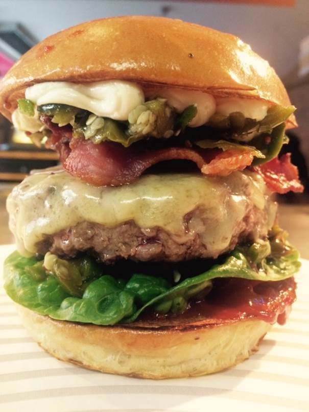 Patty and Bun's everyday offerings taste truly fantastic, and are so messy to eat that you basically need a bib (shout out the Ari Gold). Logically, their National Burger Day one-off follows suit. The Smoked Cheese Everyday (above) has got the following in it: brioche bun, chipotle ketchup, lettuce, aged beef patty, smoked applewood, pancetta, green chilli relish, and smoked cheese mayo.