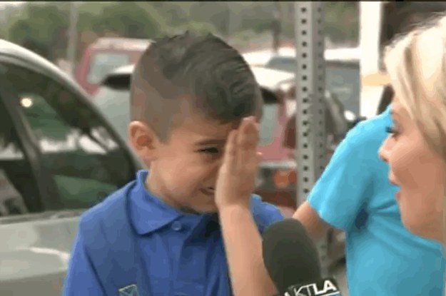 A Little Boy Started Sobbing After A Reporter Asked Him If He Would