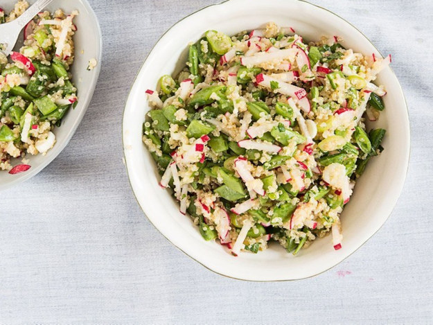 Quinoa Salad with Sugar Snap Peas, Scallions and Mint