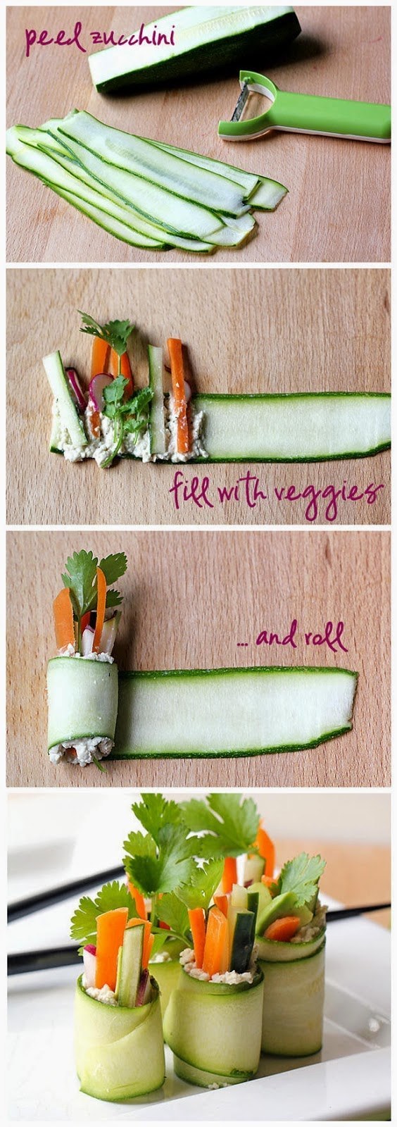 Raw Zucchini "Sushi" Rolls by Freshdreamer.