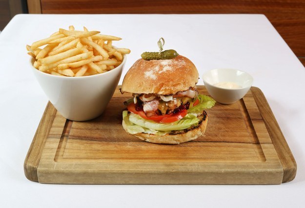 Just like the venue itself, this burger is all class: a thick wagyu patty with caramelised onion, bacon, pickles, and beetroot relish. Just try not to spill any on your fancy pants.