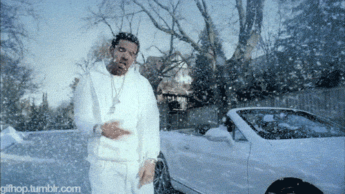 Is that... yep it's Drake dancing' in the snow