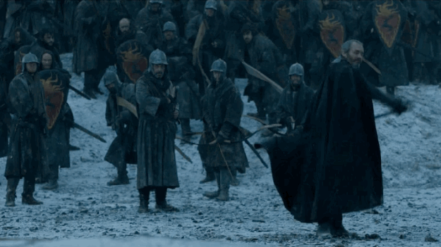 Here's where it gets a bit complicated. In Books 4 and 5, the action took place concurrently. In a preview chapter from Book 6, Theon is with Stannis, and the battle has not yet happened. While the initial assumption is that Ramsay Bolton is lying entirely in his letter (which would give Jon's death the sort of dark irony that Martin so enjoys), the confused timeline may mean we're actually about to hear how Stannis lost the battle.