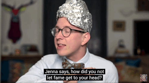 "It's actually really easy. All you do is apply this simple mechanism to your head — and you can make it at home — and the fame just can't get to your head."